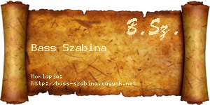 Bass Szabina névjegykártya