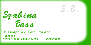 szabina bass business card